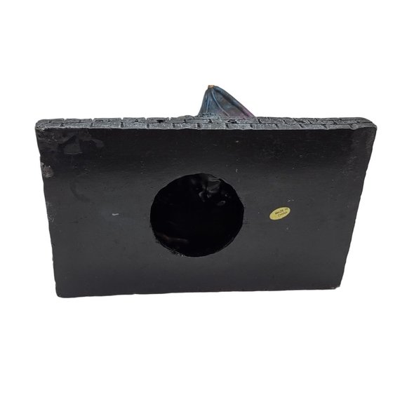 Dragon Figurine Candle Holder Crystal Ball Purple Green  7.5 Inches Long with Ba - Picture 3 of 5